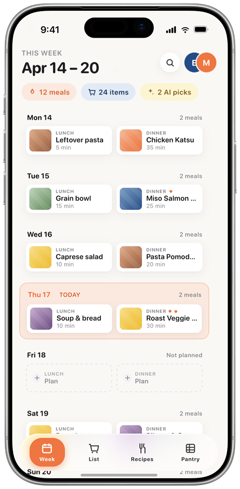 Weekdish-screenshot